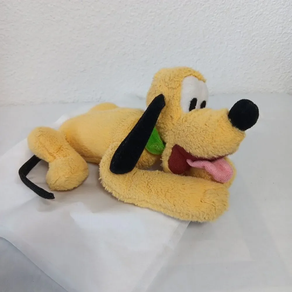 Disneyland Walt Disney World Laying Pluto Plush Vintage Style Fur Floppy Stuffed
